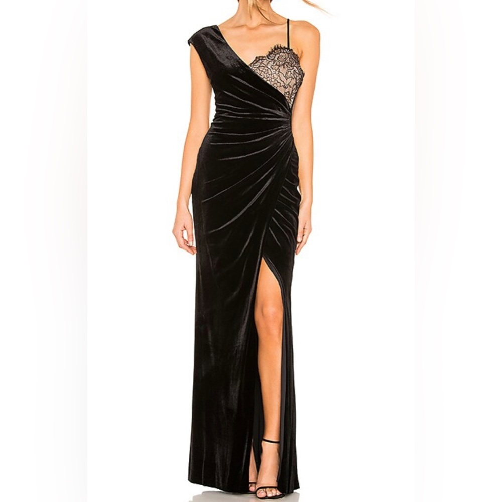 BCBGMAXAZRIA
Lace-Trimmed Velvet Gown (size m)